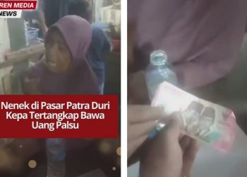 Seorang nenek tertangkap di Pasar Patra, Duri Kepa, Jakarta Barat, setelah kedapatan membawa uang palsu. Kasus kini ditangani polisi.