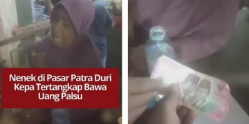 Seorang nenek tertangkap di Pasar Patra, Duri Kepa, Jakarta Barat, setelah kedapatan membawa uang palsu. Kasus kini ditangani polisi.