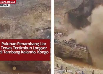 Sedikitnya 32 penambang liar tewas tertimbun longsor di tambang Kalando, Kongo, setelah jembatan runtuh. Evakuasi dan penyelidikan masih berlangsung.
