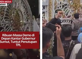 Ribuan massa demo di depan kantor Gubernur Sumut menuntut penutupan Toba Pulp Lestari. Polisi menutup akses Jalan Pangeran Diponegoro untuk mengamankan aksi.
