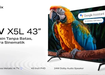 Infinix meluncurkan Smart TV X5L 43 inch di Indonesia dengan desain frameless, Dolby Audio, dan Google TV. Harga mulai Rp2 jutaan. (Foto: Infinix)