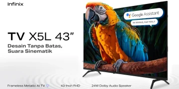 Infinix meluncurkan Smart TV X5L 43 inch di Indonesia dengan desain frameless, Dolby Audio, dan Google TV. Harga mulai Rp2 jutaan. (Foto: Infinix)