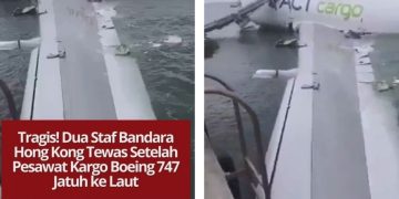 Dua staf darat tewas saat pesawat kargo Boeing 747 tergelincir dari landasan pacu Bandara Hong Kong dan jatuh ke laut setelah menabrak kendaraan patroli keamanan.
