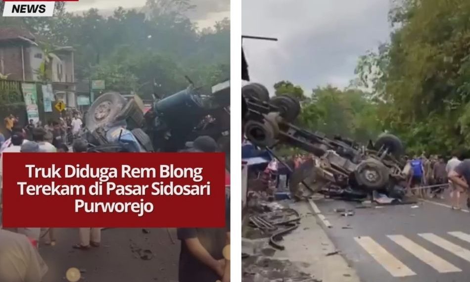 Sebuah truk diduga rem blong terekam di Pasar Sidosari Purworejo pagi ini. Lokasi ini sebelumnya pernah terjadi kecelakaan fatal dengan 12 korban meninggal.