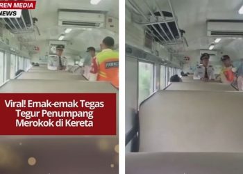 Viral emak-emak tegur penumpang merokok di kereta. Petugas turun tangan dan pelaku diturunkan di stasiun berikutnya demi kenyamanan penumpang.