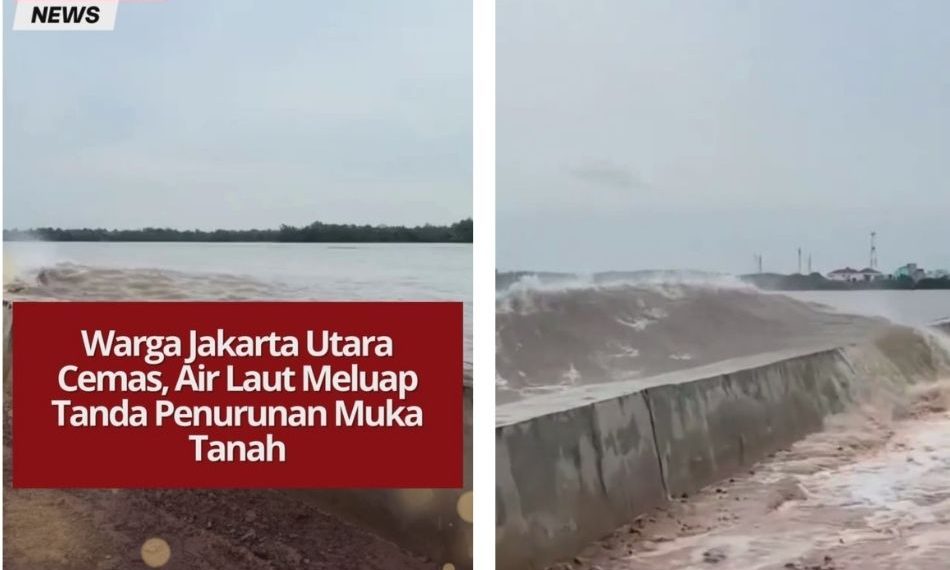 Warga Jakarta Utara cemas air laut mulai meluap ke pemukiman saat pasang tinggi. Fenomena ini menunjukkan seriusnya penurunan muka tanah di wilayah tersebut.