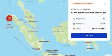 Gempa M 6,3 mengguncang Sinabang Aceh, dirasakan hingga Medan. BMKG catat 6 aftershock dan sebaran intensitas MMI di Sumatera. (Foto: Dok. BMKG)