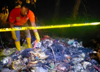 Warga Lamongan geger penemuan mayat hangus di hutan Perhutani. Korban diketahui lansia asal Jombang yang diduga menjadi korban perampokan. (Foto: Suara Jatim Post)