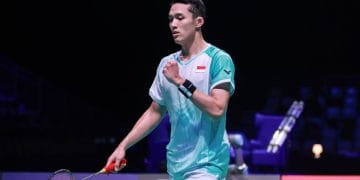 Jonatan Christie tampil luar biasa di tur Eropa 2025 dengan merebut dua gelar juara dari tiga turnamen besar. Simak pencapaiannya di sini. (Foto: PP PBSI)
