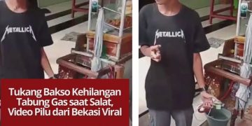 Video tukang bakso kehilangan tabung gas saat salat di Bekasi viral. Pengunggah mengimbau agar keamanan masjid ditingkatkan agar kejadian serupa tak terulang.