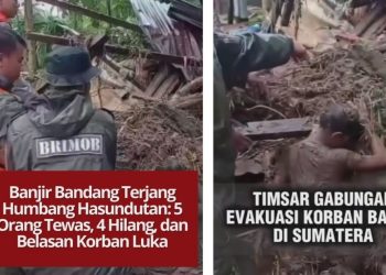 Banjir bandang dan longsor di Humbang Hasundutan menyebabkan 5 warga tewas, 4 hilang, serta belasan luka-luka. Kerusakan rumah dan akses jalan juga terjadi akibat bencana ini.