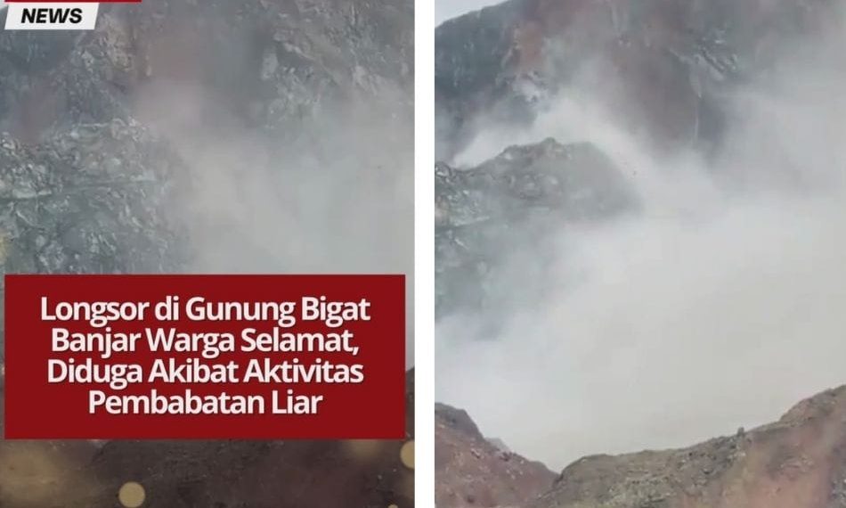 Longsor terjadi di Gunung Bigat, Banjar, Kalimantan Selatan. Tak ada korban jiwa, warga sebut peringatan Tuhan akibat pembabatan liar.