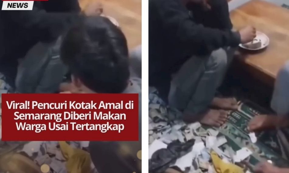 Warga di Semarang beri makan pencuri kotak amal yang tertangkap di musala. Aksi ini viral dan menuai pujian warganet.