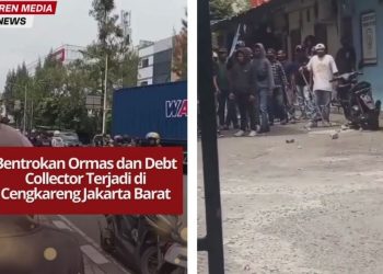 Bentrokan antara ormas dan debt collector terjadi di Jalan Daan Mogot, Cengkareng Jakarta Barat, Senin 10 November 2025.