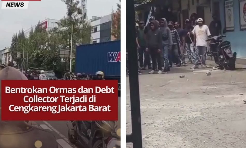 Bentrokan antara ormas dan debt collector terjadi di Jalan Daan Mogot, Cengkareng Jakarta Barat, Senin 10 November 2025.