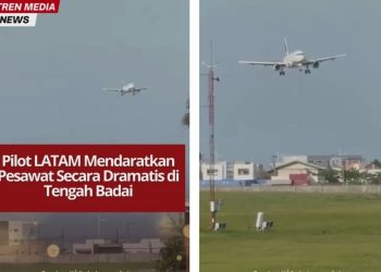 Video viral memperlihatkan pesawat LATAM mendarat di Bandara Navegantes, Brazil saat badai kuat dengan angin 108 km/jam, menegangkan penumpang dan netizen.