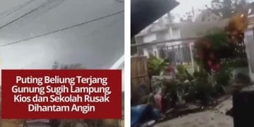Angin puting beliung terjang Gunung Sugih, Lampung Tengah, hancurkan kios dan atap sekolah. Warga diimbau tetap waspada cuaca ekstrem.