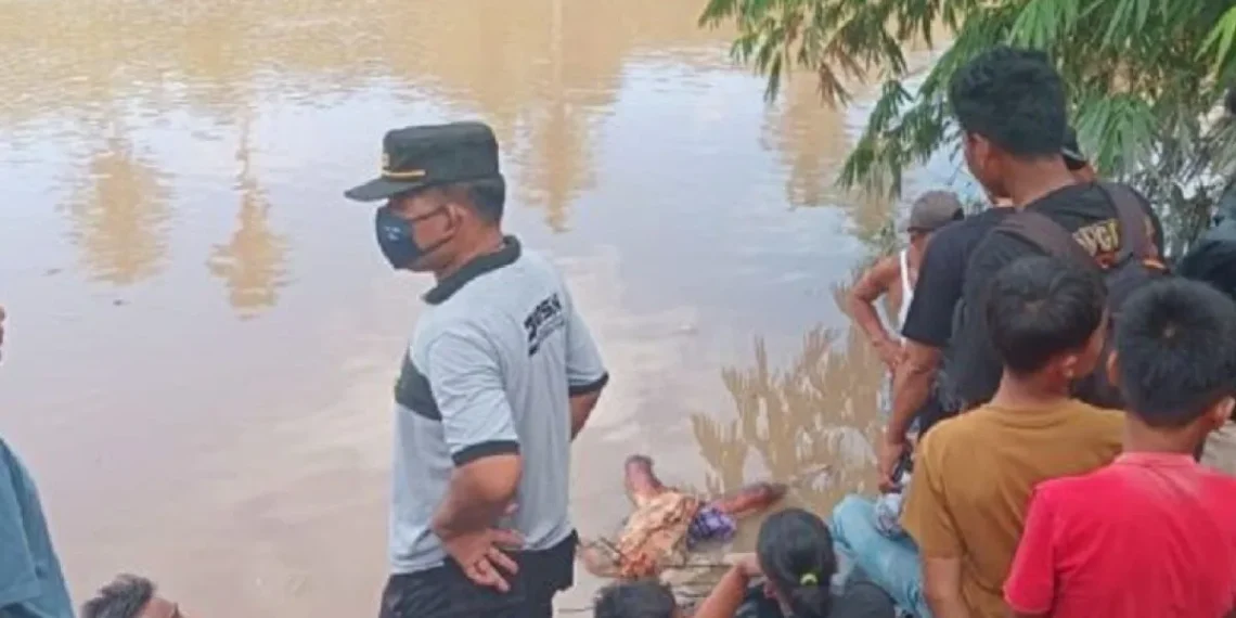 Pencarian warga Langgai yang hilang tujuh hari berakhir duka setelah jenazah korban ditemukan di Sungai Batang Surantih oleh warga setempat. (Foto: ANTARA)