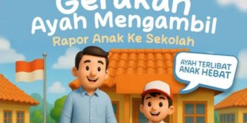 Program GEMAR mendorong ayah lebih aktif dalam pendidikan anak melalui keterlibatan langsung saat pembagian rapor di sekolah. (Foto: riaudetil.com)