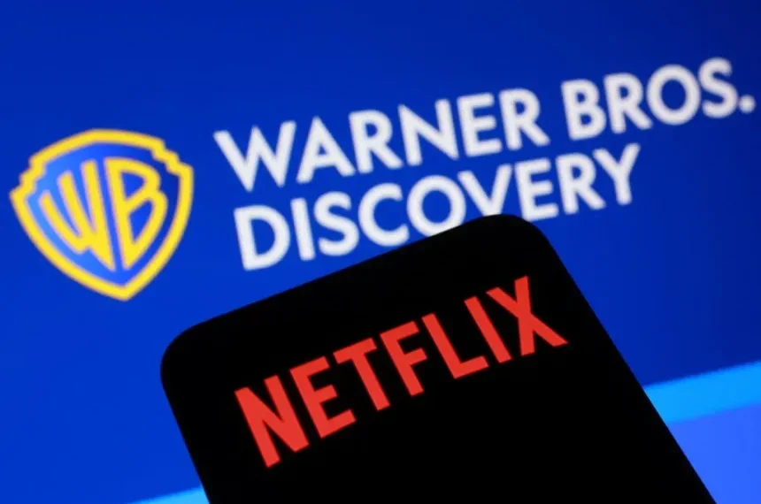 Pertemuan pimpinan Warner Bros Discovery dan Netflix memperkuat spekulasi akuisisi studio hiburan raksasa. (Foto: REUTERS/Dado Ruvic/Illustration)