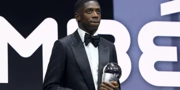 Ousmane Dembele meraih gelar Pemain Terbaik FIFA usai tampil impresif dan membawa PSG meraih banyak gelar musim lalu. (Foto: Getty Images)