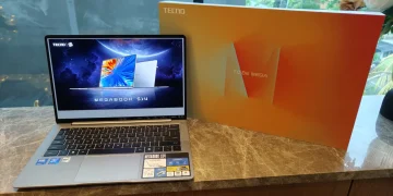 Tecno Megabook S14 hadir di Indonesia dengan bobot ringan, layar OLED 2.8K, dan fitur AI. Berikut spesifikasi dan harga terbarunya. (Foto: Jagat Review)