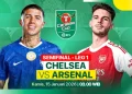 Arsenal menghadapi Chelsea di semifinal Carabao Cup dengan tekad menebus kegagalan musim lalu. (Foto: Vidio.com)