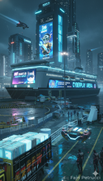 Fragments of Life in a Neon City: Cyberpunk Urban Atmospheres - Gambar 5