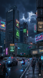 Fragments of Life in a Neon City: Cyberpunk Urban Atmospheres - Gambar 9