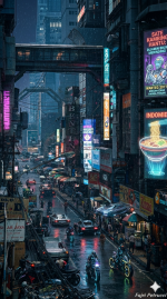 Fragments of Life in a Neon City: Cyberpunk Urban Atmospheres - Gambar 8