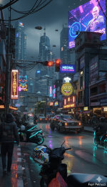 Fragments of Life in a Neon City: Cyberpunk Urban Atmospheres