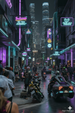 Fragments of Life in a Neon City: Cyberpunk Urban Atmospheres - Gambar 11