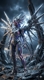 Synthetic Ascension: Angels of Steel & Code (Biomechanical Cyberpunk Art) - Gambar 6