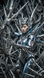 Synthetic Ascension: Angels of Steel & Code (Biomechanical Cyberpunk Art) - Gambar 3