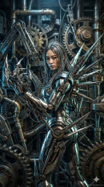Synthetic Ascension: Angels of Steel & Code (Biomechanical Cyberpunk Art) - Gambar 14