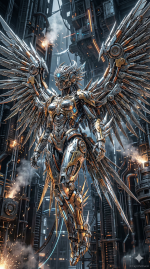 Synthetic Ascension: Angels of Steel & Code (Biomechanical Cyberpunk Art) - Gambar 15