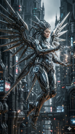 Synthetic Ascension: Angels of Steel & Code (Biomechanical Cyberpunk Art) - Gambar 16