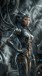 Synthetic Ascension: Angels of Steel & Code (Biomechanical Cyberpunk Art) - Gambar 9