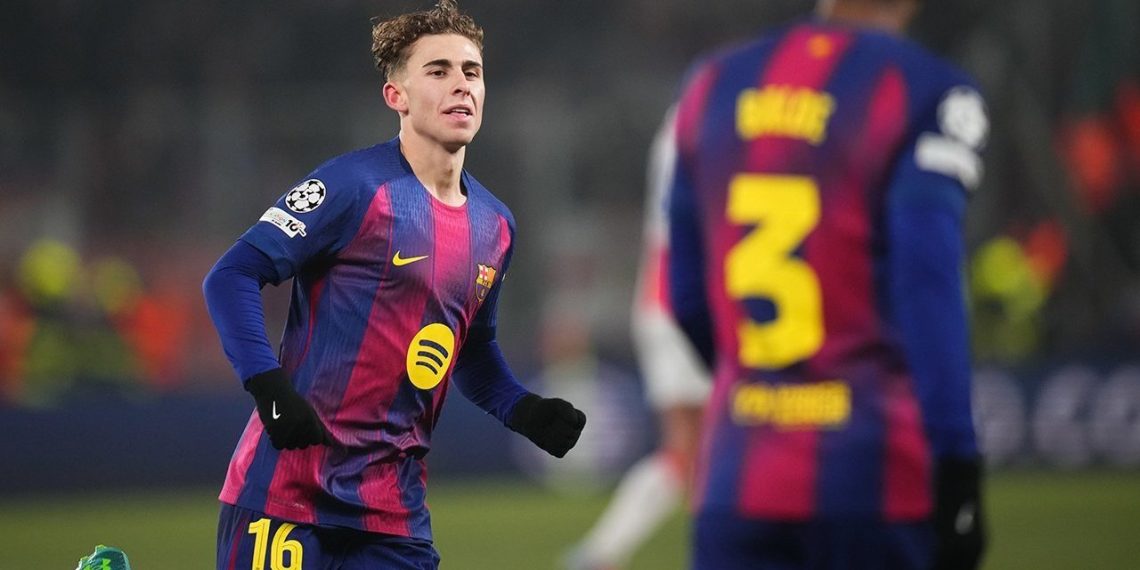 Fermin Lopez tampil gemilang bersama Barcelona dengan kontribusi gol dan assist yang impresif di semua kompetisi musim ini. (Foto: AP Photo/Petr David Josek)