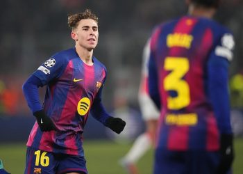 Fermin Lopez tampil gemilang bersama Barcelona dengan kontribusi gol dan assist yang impresif di semua kompetisi musim ini. (Foto: AP Photo/Petr David Josek)