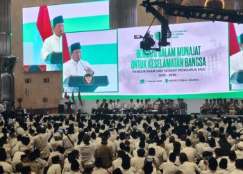 Prabowo ungkap rencana pembentukan lembaga pengelola dana umat dengan potensi hingga Rp500 triliun per tahun. (Foto: ANTARA/Andi Firdaus)