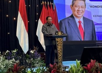 SBY mengingatkan Indonesia tidak naif terhadap ancaman perang dunia dan meminta penguatan pertahanan serta diplomasi global. (Foto: Metro TV/Aris Setya)