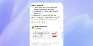 OpenAI mulai uji coba iklan di ChatGPT untuk pengguna Free dan Go di AS. Iklan muncul sebagai tautan sponsored di bawah jawaban. (Foto: ihram.co.id)