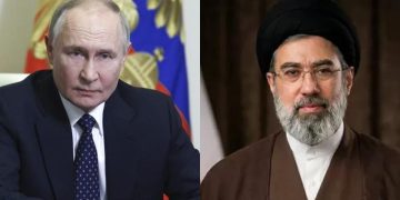 Mojtaba Khamenei dilaporkan menjalani operasi di Rusia setelah mengalami cedera di tengah konflik Iran dengan AS dan Israel. Vladimir Putin disebut membantu evakuasi. (Foto: beritabaru.co)
