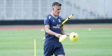 John Herdman ungkap kekuatan St Kitts and Nevis jelang FIFA Series. Timnas Indonesia diminta waspada serangan balik cepat. (Foto: VIVAGOAL/Made Gita)