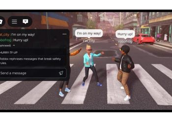 Roblox merilis fitur keamanan berbasis AI yang mampu mengubah kata kasar dalam chat menjadi lebih sopan agar percakapan pemain tetap nyaman. (Foto: Roblox)