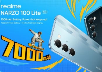 Realme Narzo 100 Lite resmi dirilis dengan baterai 7000 mAh, layar 144 Hz, dan chipset Dimensity 6300. Simak spesifikasi dan harganya di sini. (Foto: GSMArena)