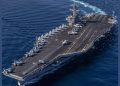 USS George H W Bush tiba di Timur Tengah dan menjadi kapal induk ketiga AS di kawasan. Kehadiran ini menambah kekuatan militer di tengah konflik. (Foto: Collected)