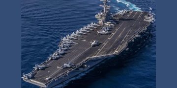 USS George H W Bush tiba di Timur Tengah dan menjadi kapal induk ketiga AS di kawasan. Kehadiran ini menambah kekuatan militer di tengah konflik. (Foto: Collected)