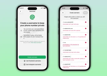 WhatsApp segera merilis fitur username yang memungkinkan chat tanpa nomor HP. Ini cara kerja dan aturan penggunaannya. (Foto: wabetainfo.com)